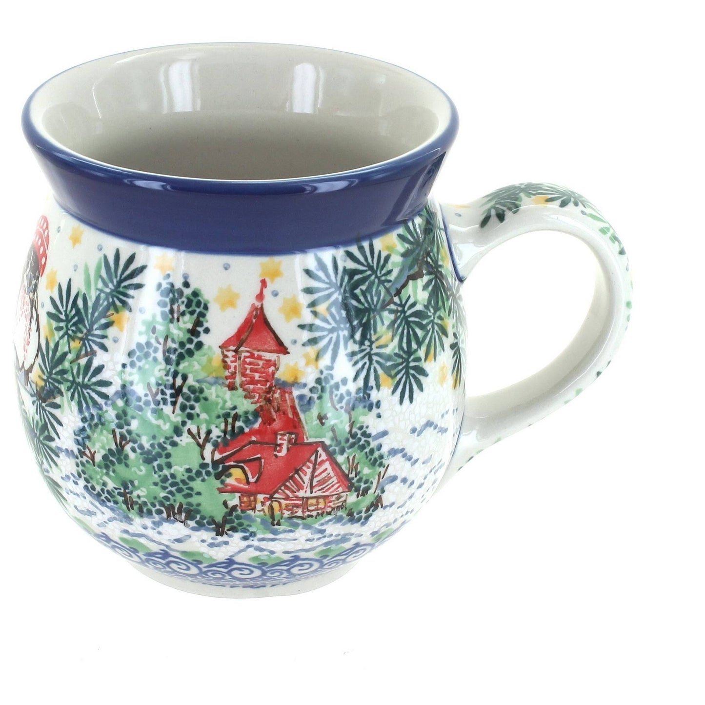 Blue Rose Polish Pottery Waiting for Winter Bubble Mug XAO1_H6OPM30