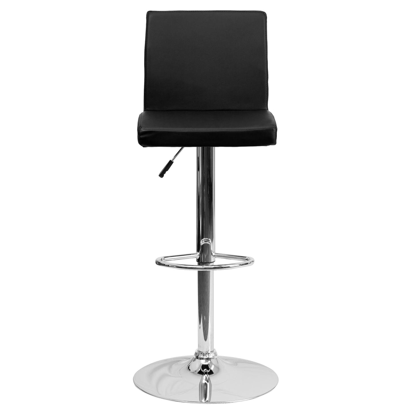 43.75x22 Black and Silver Height Adjustable Bar Stool with Base DHC2_U5DIS04