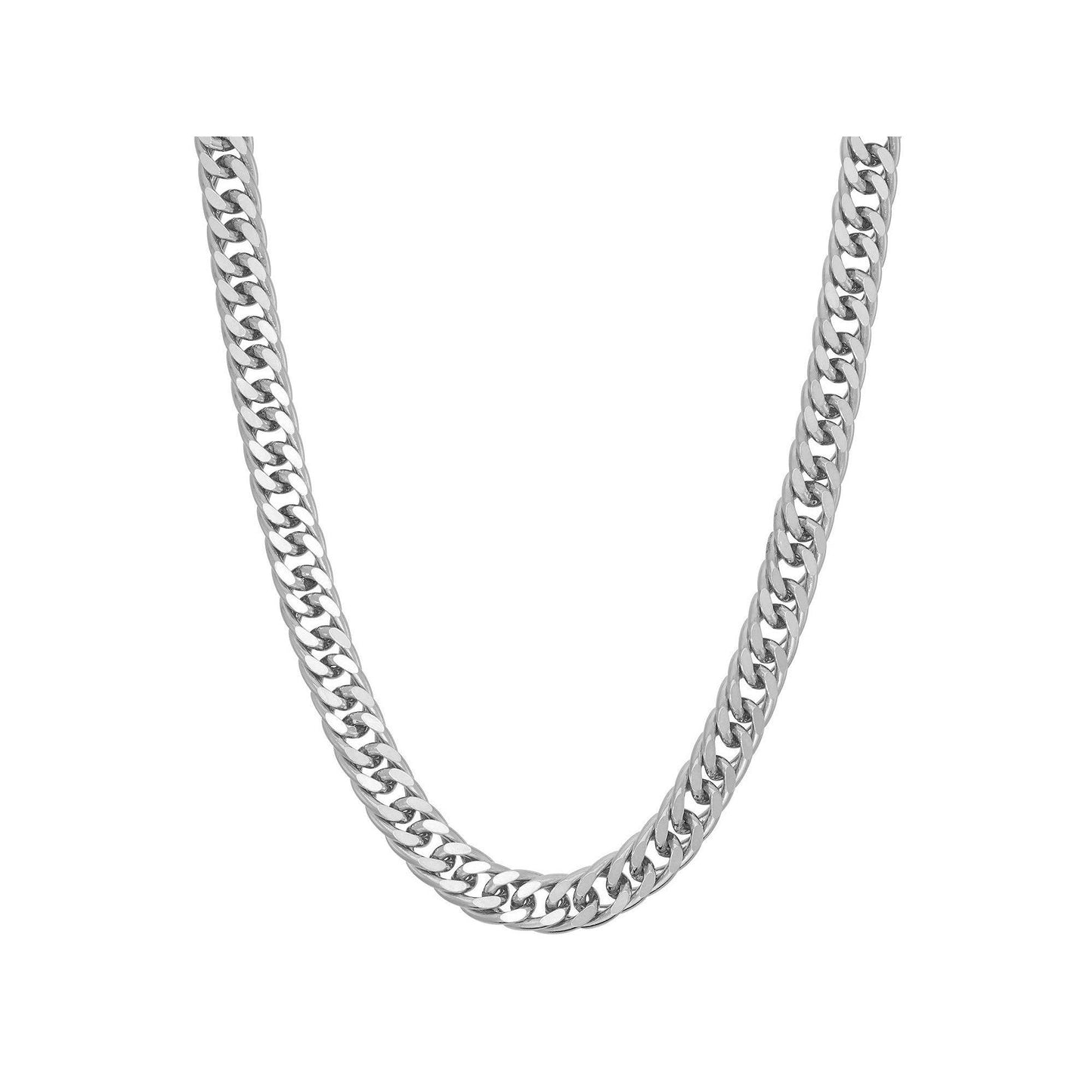 Sterling Silver Mens 20 inch Double Curb Chain Necklace, Gold PTG7_Q1INC58