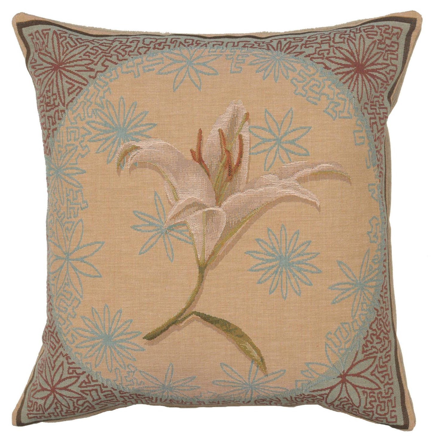 White Lily French Tapestry Cushion PUS3_Z7EUE85