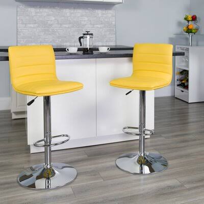 Ben Swivel Adjustable Height Bar Stool Wrought Studio Color: Yellow YYS8_E8ERD75