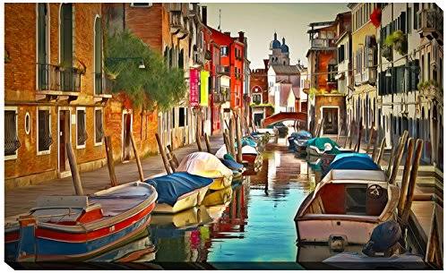 Venice Canals XX by Yuri Malkov Painting Print on Wrapped Canvas Picture Perfect International Size: 28x22 H x 48x22 W x 1.5x22  OHX2_L9JHH53