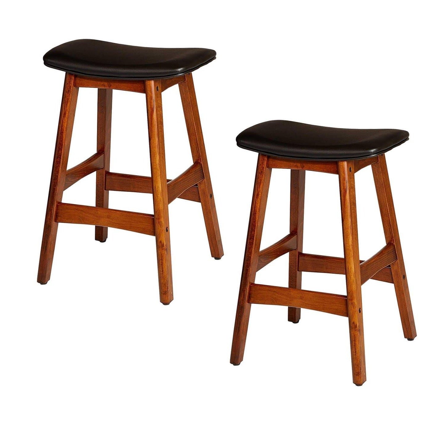 Benzara - Wooden Counter Height Stool in Black and Brown, Set of 2 FUW3_U8CHH59