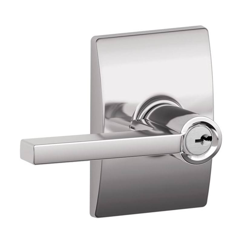 Schlage F51-LAT-CEN Latitude Single Cylinder Keyed Entry Door Lever - Polished Chrome QVK8_D2PJU28