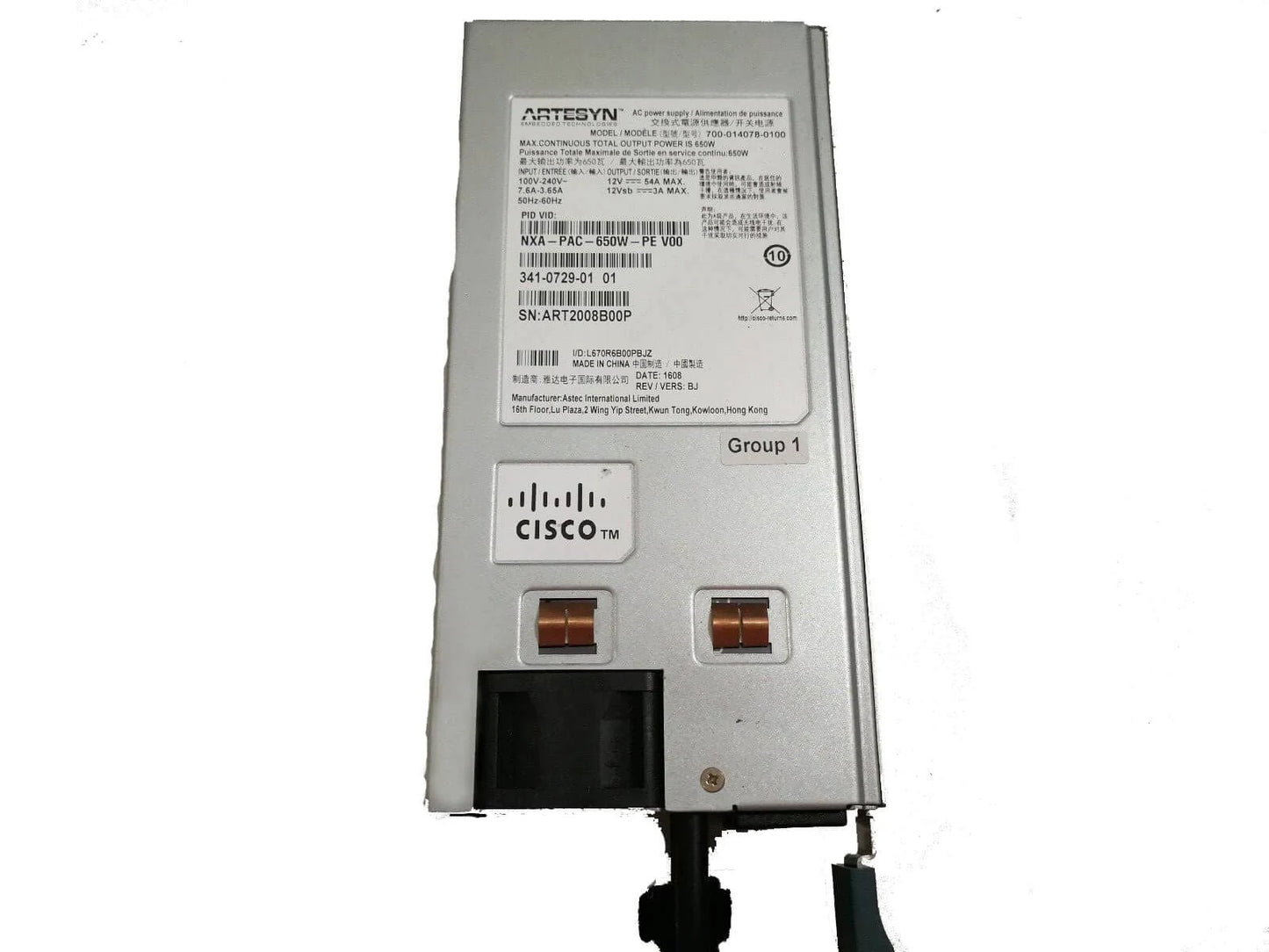 Cisco NXA-PAC-650W-PI\x3d JKT7_G1PYL74