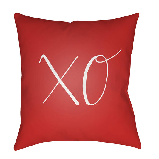 18x22 Red and White XO Woven Square Throw Pillow Cover ULQ9_V2CCR47