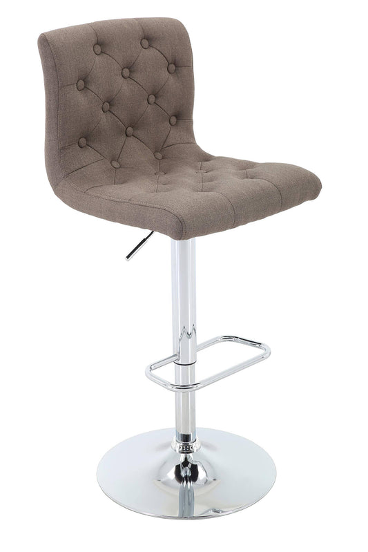 Brage Living Adjustable Height Tufted Upholstered Barstool with Footrest, Taupe CQL7_K3BTX47