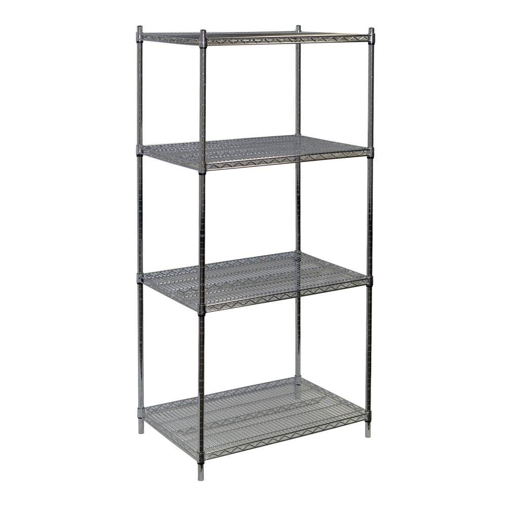 Storage Concepts 86-in H x 36-in W x 18-in D 4-Tier Wire Freestanding Shelving Unit Chrome | CWS183686-4 CNT5_Q2OSQ82