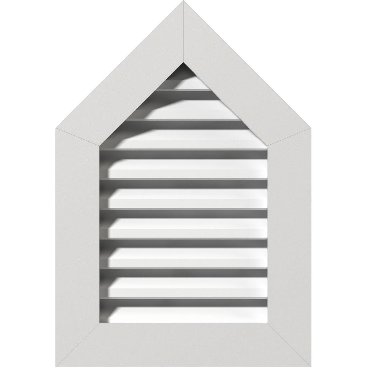 12 inchw x 24 inchh Peaked Top Gable Vent (17 inchw x 29 3/4 inchh Frame Size) 14/12 Pitch: Functional, PVC Gable Vent w/ 1 inch AHQ7_M6WST63