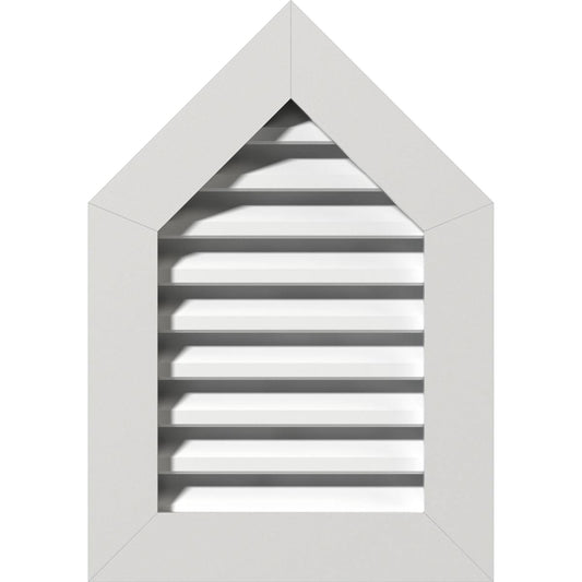 12 inchw x 24 inchh Peaked Top Gable Vent (17 inchw x 29 3/4 inchh Frame Size) 14/12 Pitch: Functional, PVC Gable Vent w/ 1 inch AHQ7_M6WST63