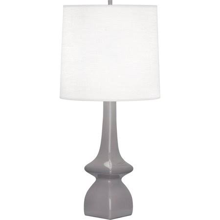 Smoky Taupe Tone Finish Table Lamps 5 inch Wide Oyster Linen Shade Ceramic Material E26 A Bulb 1 Light Fixture, Size: 31.5 in VAA1_C8GAY17