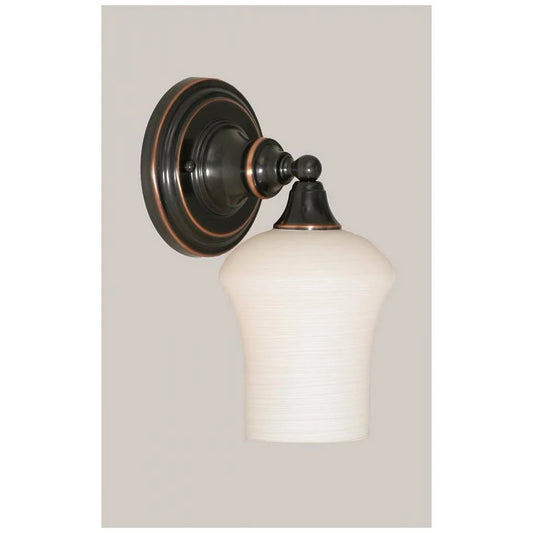 Toltec Lighting 40-BC-681 One Light Black Copper Wall Sconce, Zilo White Linen Glass SDN0_B0YKP68