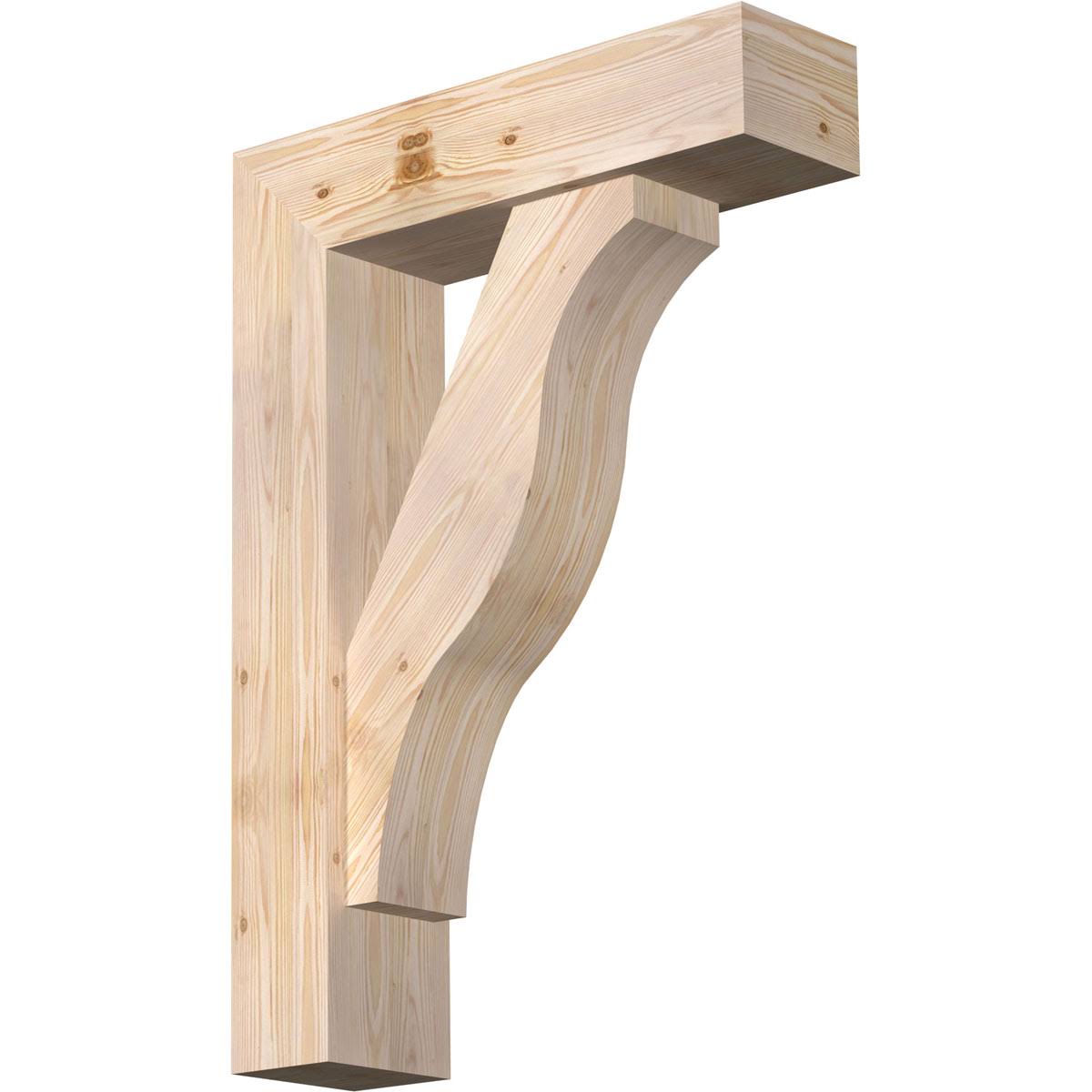 Ekena Millwork BKT0806X28X40FST05SDF 7 1/2x22W x 28x22D x 40x22H Funston Block Smooth Bracket w/ Offset Brace, Douglas Fir EGG6_P4BGG89