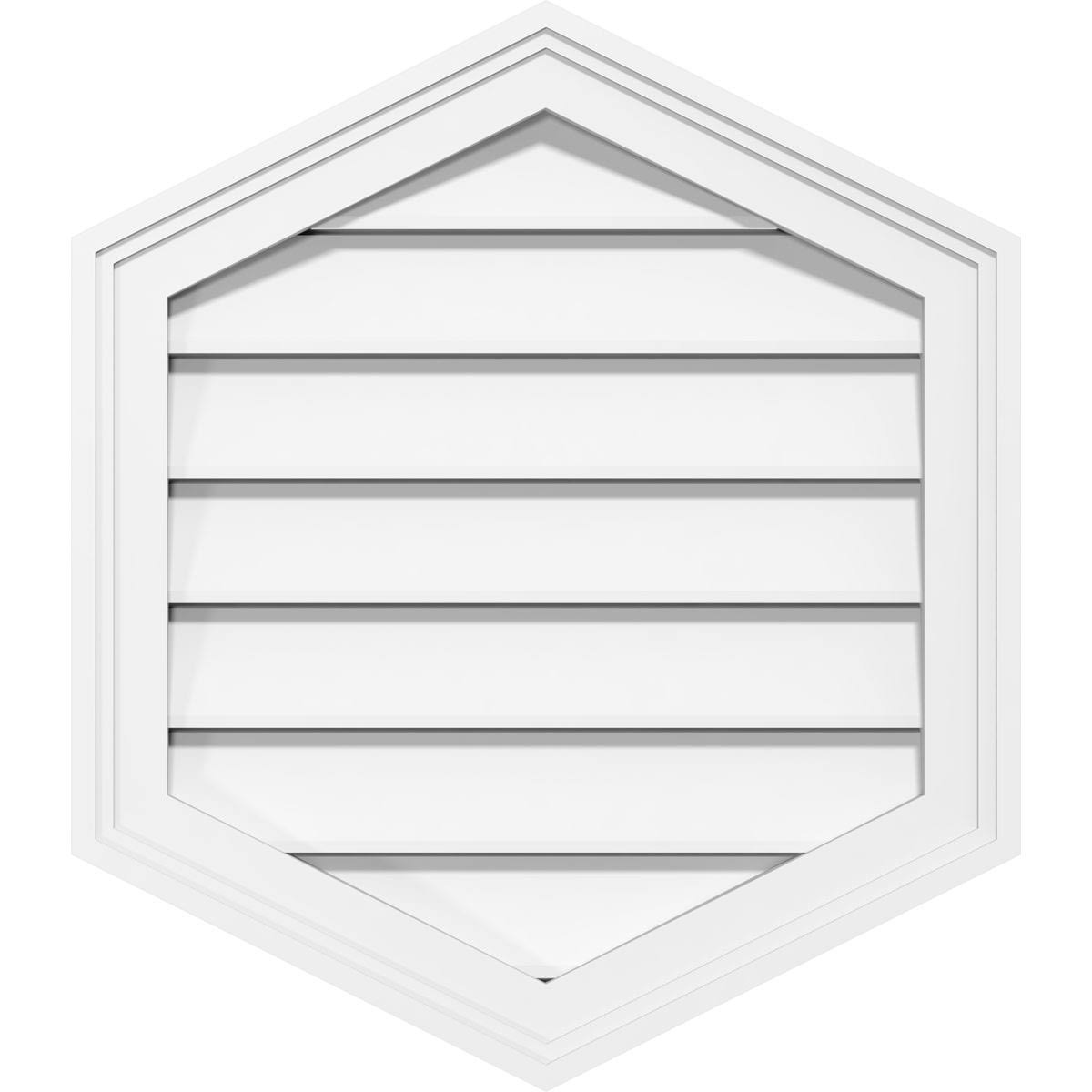 Ekena Millwork GVPVP12X3802SF-14 12x22W x 38x22H Vertical Peaked Surface Mount PVC Gable Vent 14/12 Pitch: Functional, w/ 2x22W  BIZ2_B6YMU63