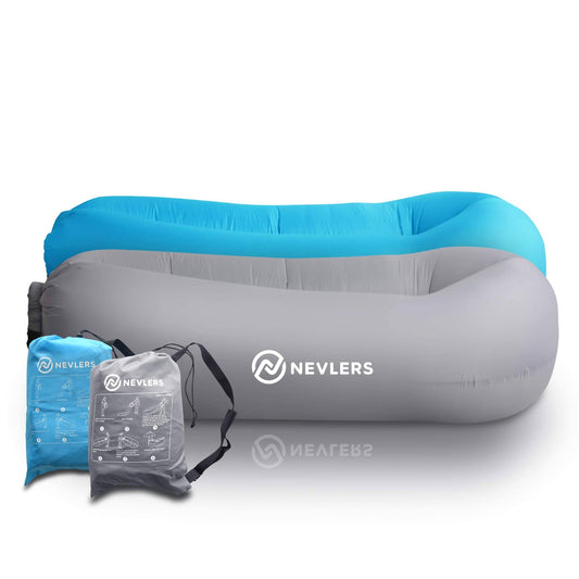 Nevlers Inflatable Lounger with Side Pockets and Matching Travel Bag - 2 Pack - Waterproof and Portable - Great and Easy to Take EIO7_I7QNB69