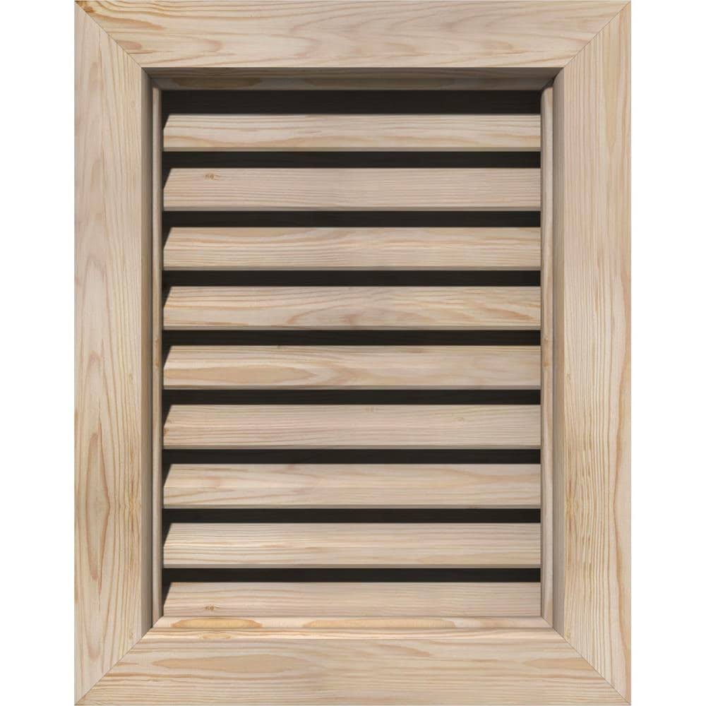 Ekena Millwork 28-in W x 32-in H Vertical Gable Vent (33-in W x 37-in H Frame Size): Unfinished, Functional, Smooth Pine Gable V AQM2_R1EDJ43