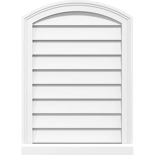 Ekena Millwork GVPAR18X2203SF 18x22W x 22x22H Arch Top Surface Mount PVC Gable Vent: Functional, w/ 2x22W x 2x22P Brickmould Sil UEV9_H4FYI65