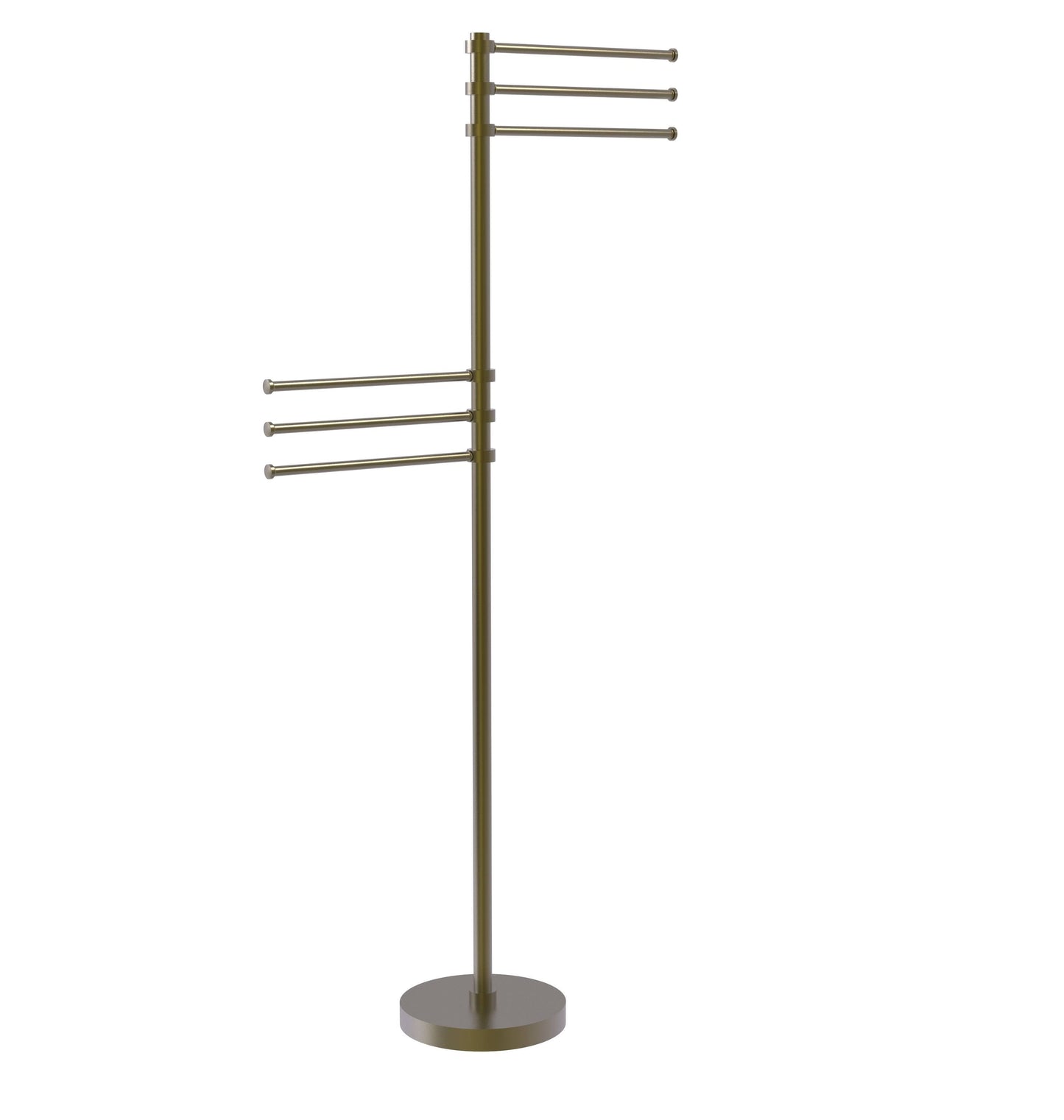 Allied Brass Towel Stand with 6 Pivoting 12-in Arms - Antique Brass AEK1_V2NKQ32