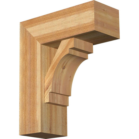 Ekena Millwork BKT0806X20X24MRC05RWR 8x22W x 20x22D x 24x22H Merced Block Rough Sawn Bracket w/ Offset Brace, Western Red Cedar JBA4_X4NYI08