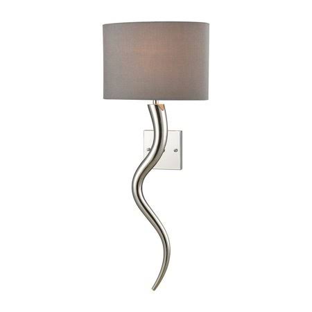 Newbridge Oaks - 1 Light Wall Sconce Polished Nickel Finish with Light Gray Linen Shade DWP3_G2PPM28