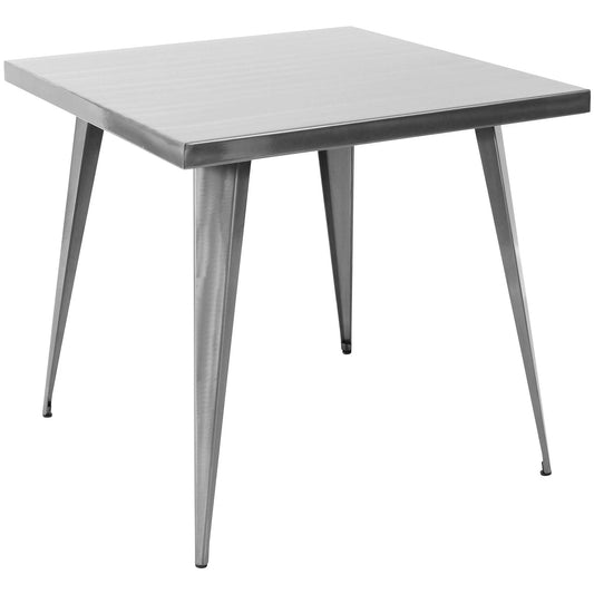 Carbon Loft Swan Industrial Square Metal Dining Table - N/A (Silver) KLP5_X2ZZP91