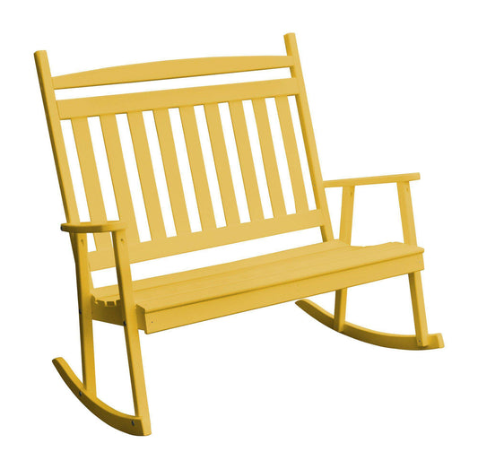 AL Furniture Co. Yellow Pine Double Classic Porch Rocker - Lead Time to Ship 2 WEEKS, Al Canary Yellow PMI2_I7GBI76