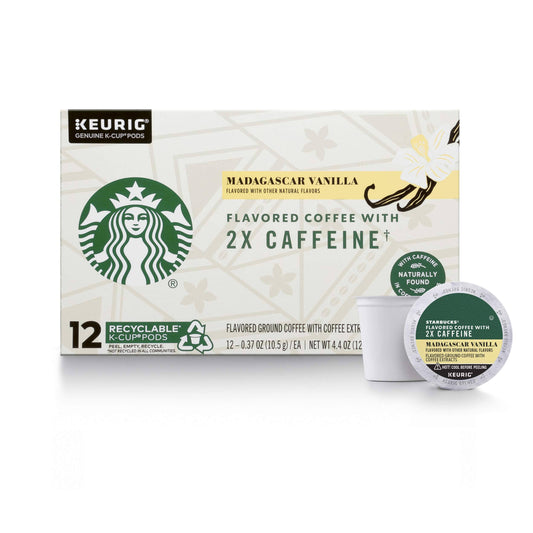 Starbucks Flavored K-Cup Coffee Pods with 2X Caffeine — Madagascar Vanilla for Keurig ROU7_C9JDX00