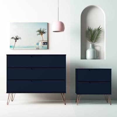 Chehalis 2 Piece Dresser Set Hashtag Home Color: Tatiana Midnight Blue VLT1_X6ZBQ33