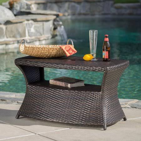 Amarelle Outdoor Wicker Side Table, Multibrown, Multicolor UHB5_K9ASC08