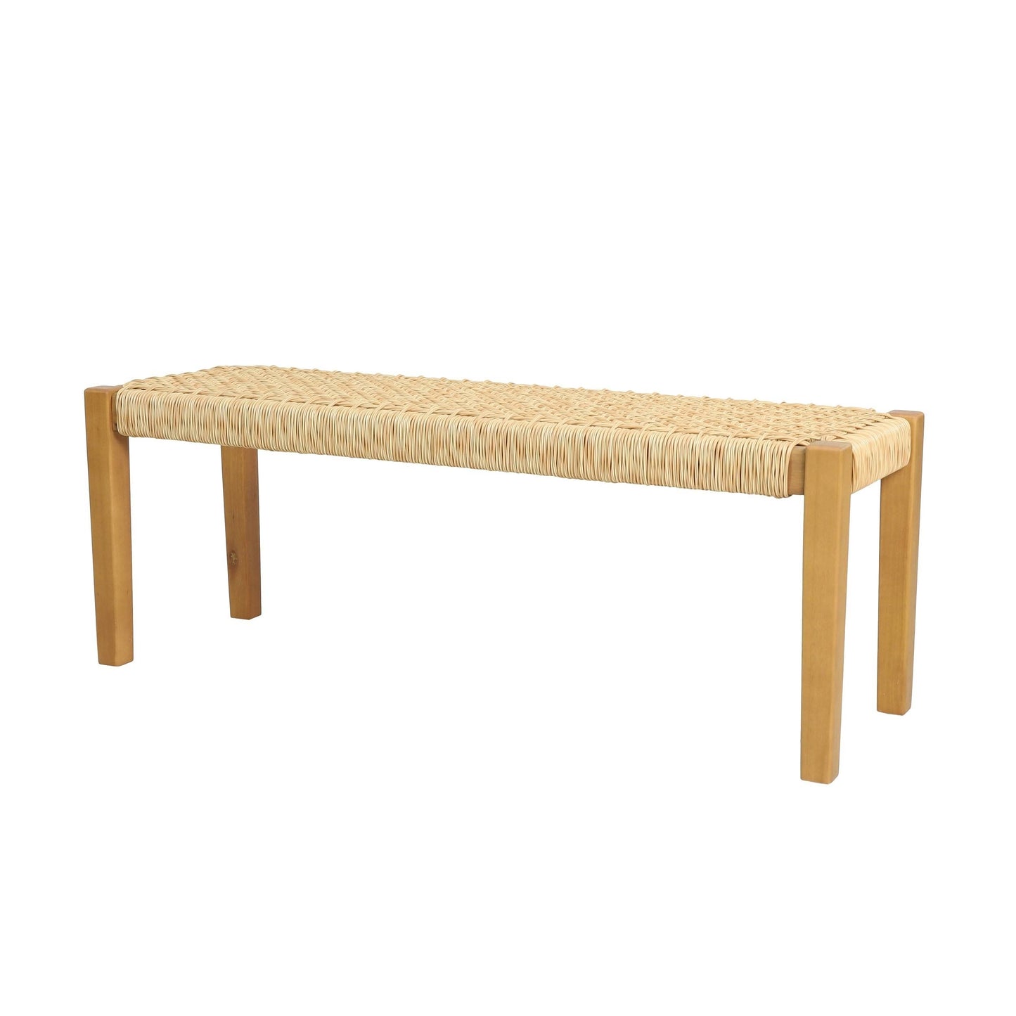 Castaic Outdoor Modern Industrial Acacia Wood Bench by GDFStudio SVB3_A2ZEE97