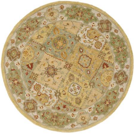 Charlton Home Cranmore Hand-Tufted Wool Ivory Area Rug, Size: Round 6& GDX5_X6TFO27