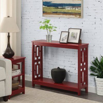 Carmeline 39.5x22 Console Table Etta Avenue Color: Cranberry Red DXZ1_X8MWA60