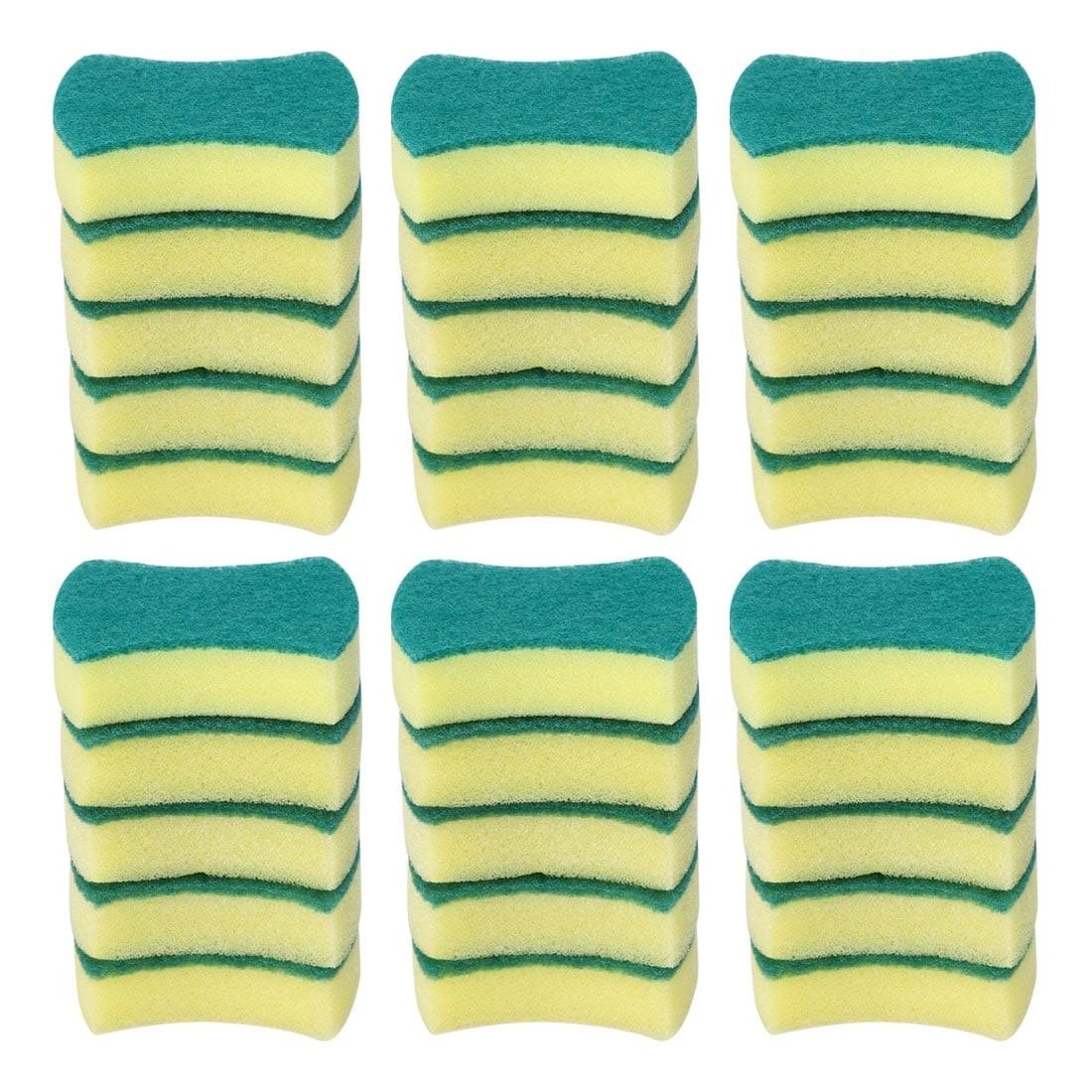 30pcs Scouring Pads Tool Non-Scratch Scouring Sponge High Density Pads - Yellow,Green - 4x22 x 3x22 x 1.2x22(L*W*T) HCL4_A4EFQ87