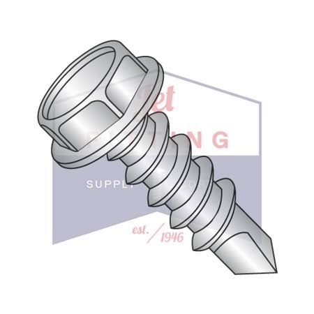 #6 x 1 inch Self-Drilling Screws | Unslotted | Hex Washers Head | 18-8 Stainless Steel (Quantity: 5000), Size: 6-20 x 1 ZAZ6_K9MRO98