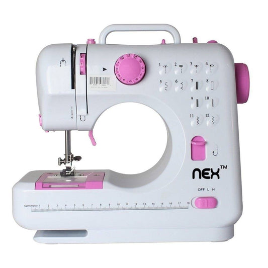 NEX HT-CS141W-M Portable Sewing Machine with 12 Built-in Stitched FMH6_A2VCP18