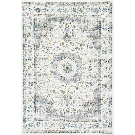 nuLOOM Persian Vintage Fancy Area Rug Grey 8& x 10& 8& x 10& Indoor Living Room, Bedroom, Dining Room HSU0_G3ZEY78