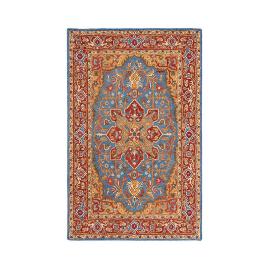 Safavieh Antiquity Rug Collection AT521Q - Red / Blue - 6& x 6& Round NFE8_Y0ULL03