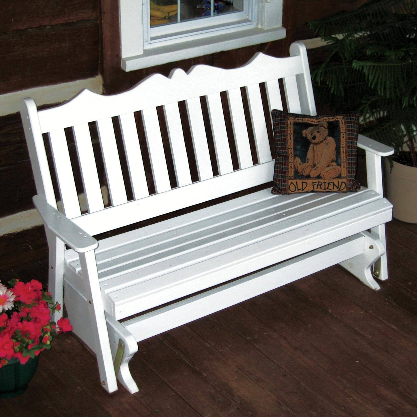 A  L Furniture Yellow Pine Royal English Deluxe Outdoor Bench Glider Unfinished TJC4_E0KWA55