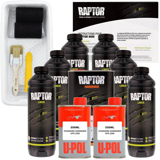 U-POL Raptor Tintable Urethane Spray-On Truck Bed Liner Kit,Tray  Brush, 6 Liters CGP4_M5XSC92