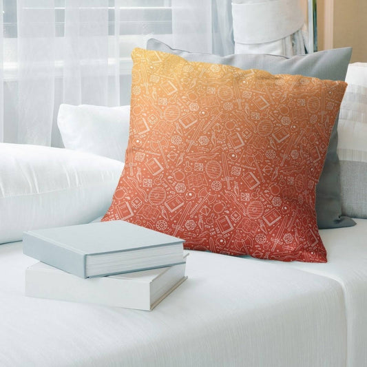 Ombre RPG Pattern Throw Pillow - 18 x 18 - Fire Ombre - Synthetic Fiber XOK1_S2MXH29