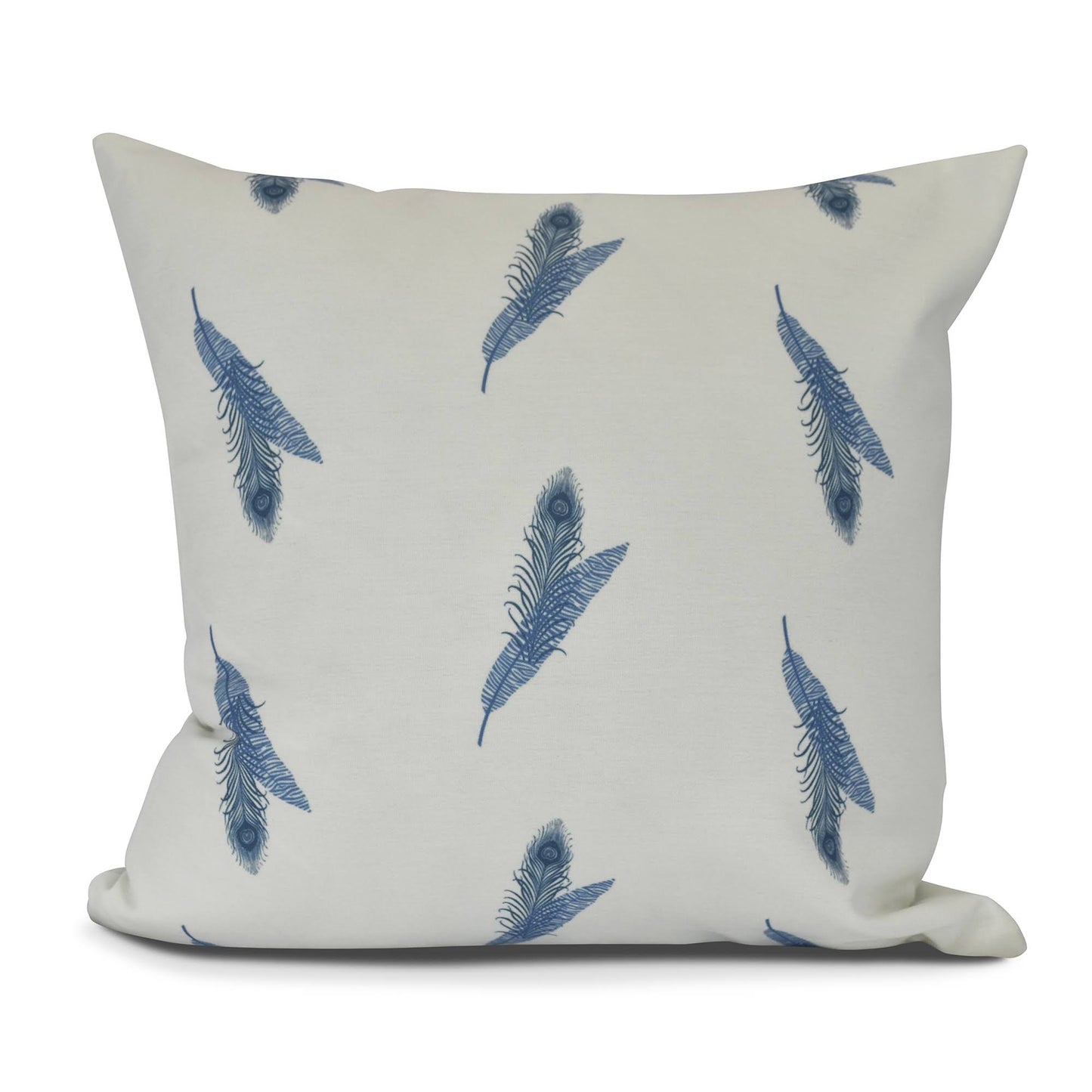 Contemporary Home Living 20x22 White and Blue Throw Pillow with Feather Stripes Design - Down Alternative Filler SXC1_T2LRA65