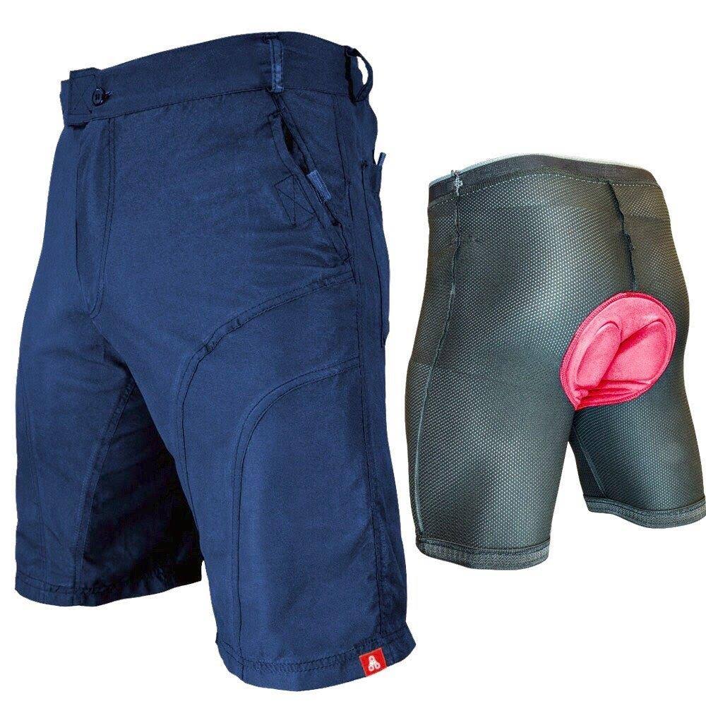 The Pub Crawler - Mens Loose-Fit Bike Shorts for Commuter Cycling or Mountain Biking, with Secure Pockets and Padded Undershort GTJ3_R7XEY59