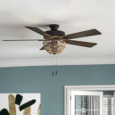 52x22 Isabella 5 - Blade Standard Ceiling Fan with Pull Chain and Light Kit Included Mistana CWK3_Z3HFV95