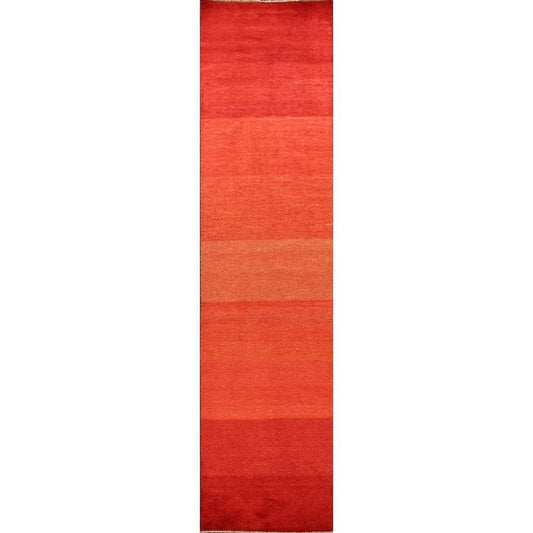 Contemporary Oriental Gabbeh Kashkoli Runner Rug Wool Hand Knotted YFE5_W9YAT07