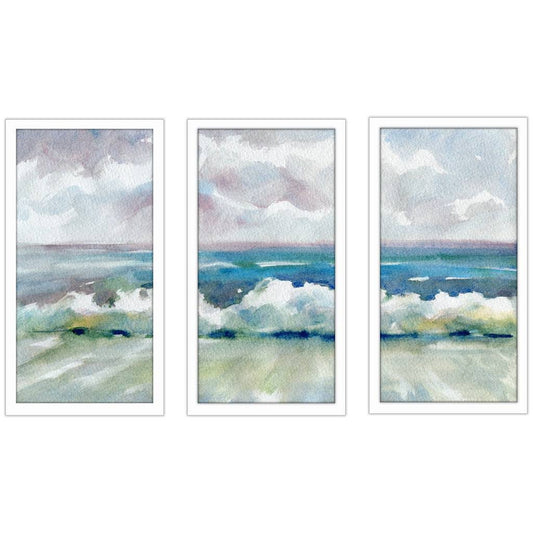 PicturePerfectInternational H2O 2x22 3 Piece Framed Painting Print Set - Size: 25.5x22 H x 40.5x22 W x 1x22 D TTB0_B5DWG46