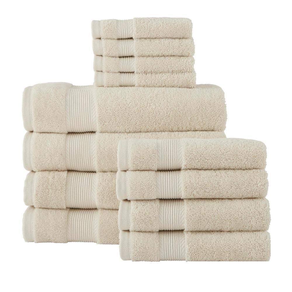 StyleWell 12-Piece Hygrocotton Towel Set in Oatmeal TQE7_W2IKH75