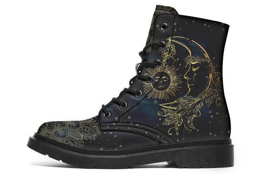 Sun and Moon Boots | Blue and Gold Boots | YesWeVibe Mens Boots / Black Sole / US 14 / EU49 BRT1_W8LOC04