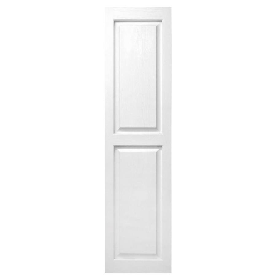 Alpha 2-Pack 14.5-in W x 42.5-in H White Raised Panel Vinyl Exterior Shutters | VBLR43WH GKJ1_G5SUD92