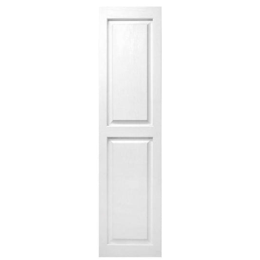 Alpha 2-Pack 14.5-in W x 42.5-in H White Raised Panel Vinyl Exterior Shutters | VBLR43WH GKJ1_G5SUD92