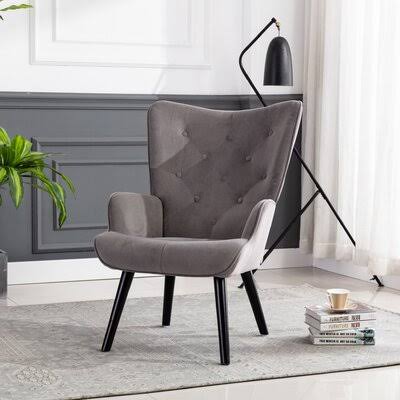 Ainsworth 27.17x22 Wide Armchair Mistana Fabric: Silver Gray Velvet OJW8_M3KNO85